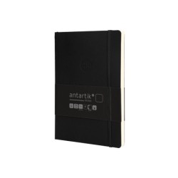 Cuaderno con gomilla antartik notes tapa blanda a5 hojas lisas negro 80 hojas 80 gr fsc
