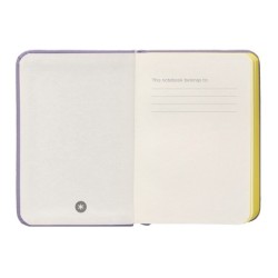 Cuaderno con gomilla antartik notes tapa dura a7 hojas lisas morado y amarillo 80 hojas 80 gr fsc