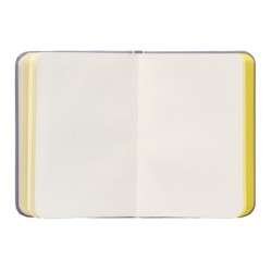 Cuaderno con gomilla antartik notes tapa dura a7 hojas lisas morado y amarillo 80 hojas 80 gr fsc
