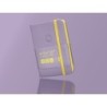 Cuaderno con gomilla antartik notes tapa dura a7 hojas lisas morado y amarillo 80 hojas 80 gr fsc
