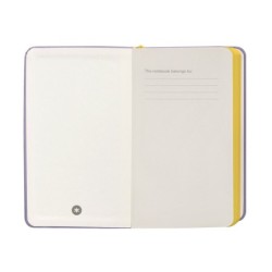 Cuaderno con gomilla antartik notes tapa dura a6 hojas cuadricula morado y amarillo 100 hojas 80 gr fsc