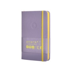 Cuaderno con gomilla antartik notes tapa dura a6 hojas rayas morado y amarillo 100 hojas 80 gr fsc