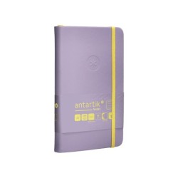 Cuaderno con gomilla antartik notes tapa dura a6 hojas rayas morado y amarillo 100 hojas 80 gr fsc