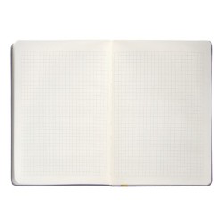 Cuaderno con gomilla antartik notes tapa dura a5 hojas cuadricula morado y amarillo 100 hojas 80 gr fsc