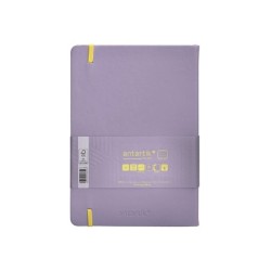 Cuaderno con gomilla antartik notes tapa dura a5 hojas rayas morado y amarillo 100 hojas 80 gr fsc
