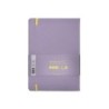 Cuaderno con gomilla antartik notes tapa dura a5 hojas rayas morado y amarillo 100 hojas 80 gr fsc