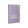 Cuaderno con gomilla antartik notes tapa dura a5 hojas rayas morado y amarillo 100 hojas 80 gr fsc