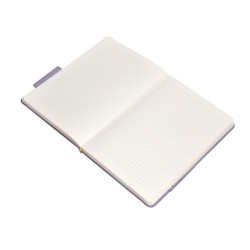Cuaderno con gomilla antartik notes tapa dura a5 hojas rayas morado y amarillo 100 hojas 80 gr fsc