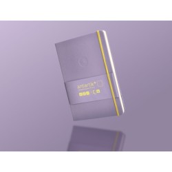 Cuaderno con gomilla antartik notes tapa dura a5 hojas puntos morado y amarillo 100 hojas 80 gr fsc