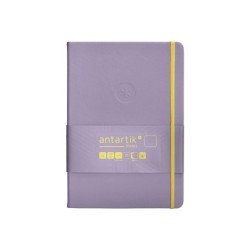 Cuaderno con gomilla antartik notes tapa dura a5 hojas lisas morado y amarillo 100 hojas 80 gr fsc