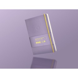 Cuaderno con gomilla antartik notes tapa dura a5 hojas lisas morado y amarillo 100 hojas 80 gr fsc