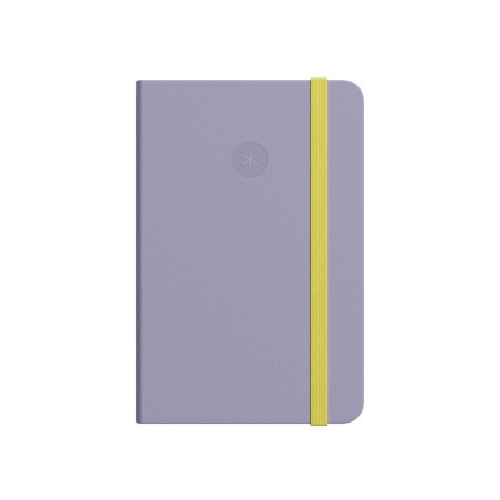Cuaderno con gomilla antartik notes tapa dura a4 hojas rayas morado y amarillo 100 hojas 80 gr fsc
