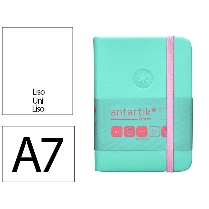 Cuaderno con gomilla antartik notes tapa dura a7 hojas lisas rosa y turquesa 80 hojas 80 gr fsc Cuaderno con gomilla antartik notes tapa dura a7 hojas lisas rosa y turquesa 80 hojas 80 gr fsc