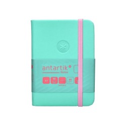 Cuaderno con gomilla antartik notes tapa dura a7 hojas lisas rosa y turquesa 80 hojas 80 gr fsc