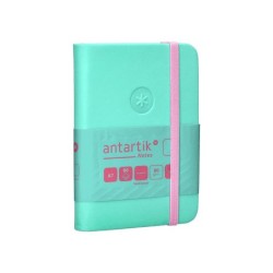 Cuaderno con gomilla antartik notes tapa dura a7 hojas lisas rosa y turquesa 80 hojas 80 gr fsc