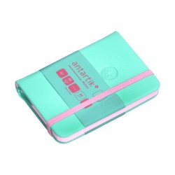 Cuaderno con gomilla antartik notes tapa dura a7 hojas lisas rosa y turquesa 80 hojas 80 gr fsc