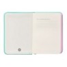Cuaderno con gomilla antartik notes tapa dura a7 hojas lisas rosa y turquesa 80 hojas 80 gr fsc