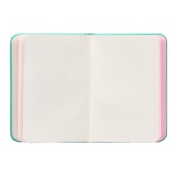 Cuaderno con gomilla antartik notes tapa dura a7 hojas lisas rosa y turquesa 80 hojas 80 gr fsc