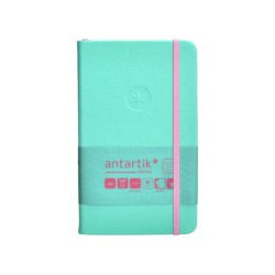 Cuaderno con gomilla antartik notes tapa dura a6 hojas cuadricula rosa y turquesa 100 hojas 80 gr fsc