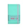 Cuaderno con gomilla antartik notes tapa dura a6 hojas cuadricula rosa y turquesa 100 hojas 80 gr fsc