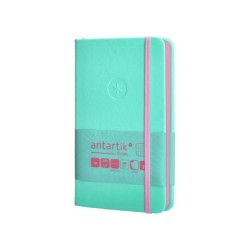 Cuaderno con gomilla antartik notes tapa dura a6 hojas cuadricula rosa y turquesa 100 hojas 80 gr fsc