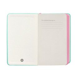 Cuaderno con gomilla antartik notes tapa dura a6 hojas cuadricula rosa y turquesa 100 hojas 80 gr fsc