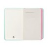 Cuaderno con gomilla antartik notes tapa dura a6 hojas cuadricula rosa y turquesa 100 hojas 80 gr fsc