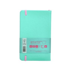 Cuaderno con gomilla antartik notes tapa dura a6 hojas lisas rosa y turquesa 100 hojas 80 gr fsc