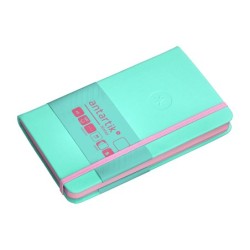 Cuaderno con gomilla antartik notes tapa dura a6 hojas lisas rosa y turquesa 100 hojas 80 gr fsc