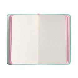 Cuaderno con gomilla antartik notes tapa dura a6 hojas lisas rosa y turquesa 100 hojas 80 gr fsc