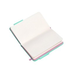 Cuaderno con gomilla antartik notes tapa dura a6 hojas lisas rosa y turquesa 100 hojas 80 gr fsc