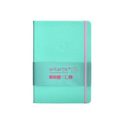 Cuaderno con gomilla antartik notes tapa dura a5 hojas cuadricula rosa y turquesa 100 hojas 80 gr fsc