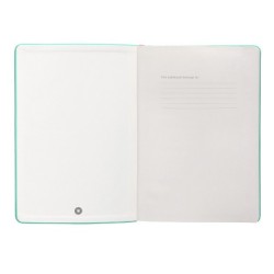 Cuaderno con gomilla antartik notes tapa dura a5 hojas cuadricula rosa y turquesa 100 hojas 80 gr fsc