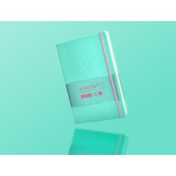 Cuaderno con gomilla antartik notes tapa dura a5 hojas cuadricula rosa y turquesa 100 hojas 80 gr fsc