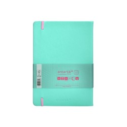 Cuaderno con gomilla antartik notes tapa dura a5 hojas rayas rosa y turquesa 100 hojas 80 gr fsc