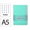 Cuaderno con gomilla antartik notes tapa dura a5 hojas puntos rosa y turquesa 100 hojas 80 gr fsc