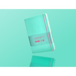 Cuaderno con gomilla antartik notes tapa dura a5 hojas puntos rosa y turquesa 100 hojas 80 gr fsc