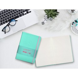 Cuaderno con gomilla antartik notes tapa dura a5 hojas puntos rosa y turquesa 100 hojas 80 gr fsc