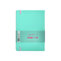 Cuaderno con gomilla antartik notes tapa dura a5 hojas lisas rosa y turquesa 100 hojas 80 gr fsc