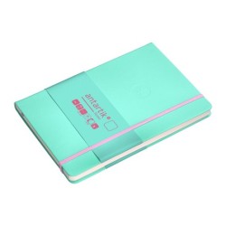 Cuaderno con gomilla antartik notes tapa dura a5 hojas lisas rosa y turquesa 100 hojas 80 gr fsc