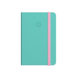 Cuaderno con gomilla antartik notes tapa dura a4 hojas cuadricula rosa y turquesa 100 hojas 80 gr fsc