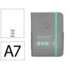 Cuaderno con gomilla antartik notes tapa dura a7 hojas lisas gris y turquesa 80 hojas 80 gr fsc