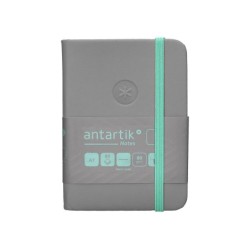 Cuaderno con gomilla antartik notes tapa dura a7 hojas lisas gris y turquesa 80 hojas 80 gr fsc