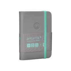 Cuaderno con gomilla antartik notes tapa dura a7 hojas lisas gris y turquesa 80 hojas 80 gr fsc