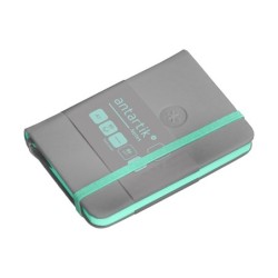 Cuaderno con gomilla antartik notes tapa dura a7 hojas lisas gris y turquesa 80 hojas 80 gr fsc