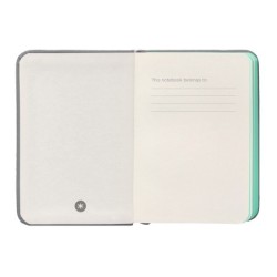 Cuaderno con gomilla antartik notes tapa dura a7 hojas lisas gris y turquesa 80 hojas 80 gr fsc