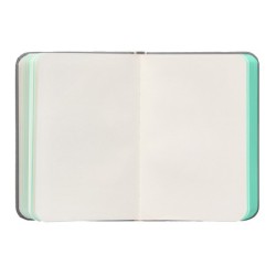 Cuaderno con gomilla antartik notes tapa dura a7 hojas lisas gris y turquesa 80 hojas 80 gr fsc