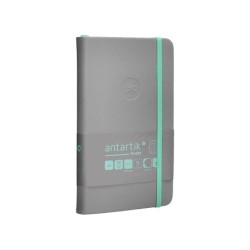 Cuaderno con gomilla antartik notes tapa dura a6 hojas cuadricula gris y turquesa 100 hojas 80 gr fsc