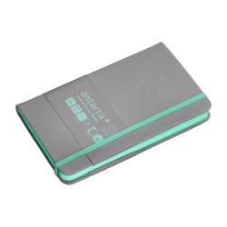 Cuaderno con gomilla antartik notes tapa dura a6 hojas cuadricula gris y turquesa 100 hojas 80 gr fsc