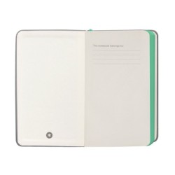 Cuaderno con gomilla antartik notes tapa dura a6 hojas cuadricula gris y turquesa 100 hojas 80 gr fsc